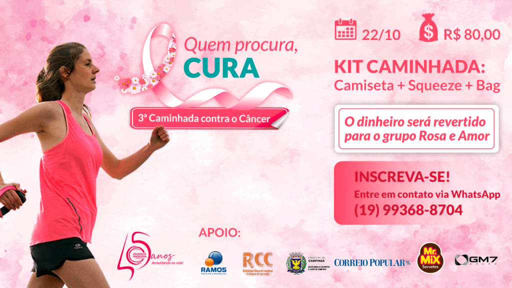 Inscrições abertas para a 3ª Caminhada do Centro de Oncologia Campinas
